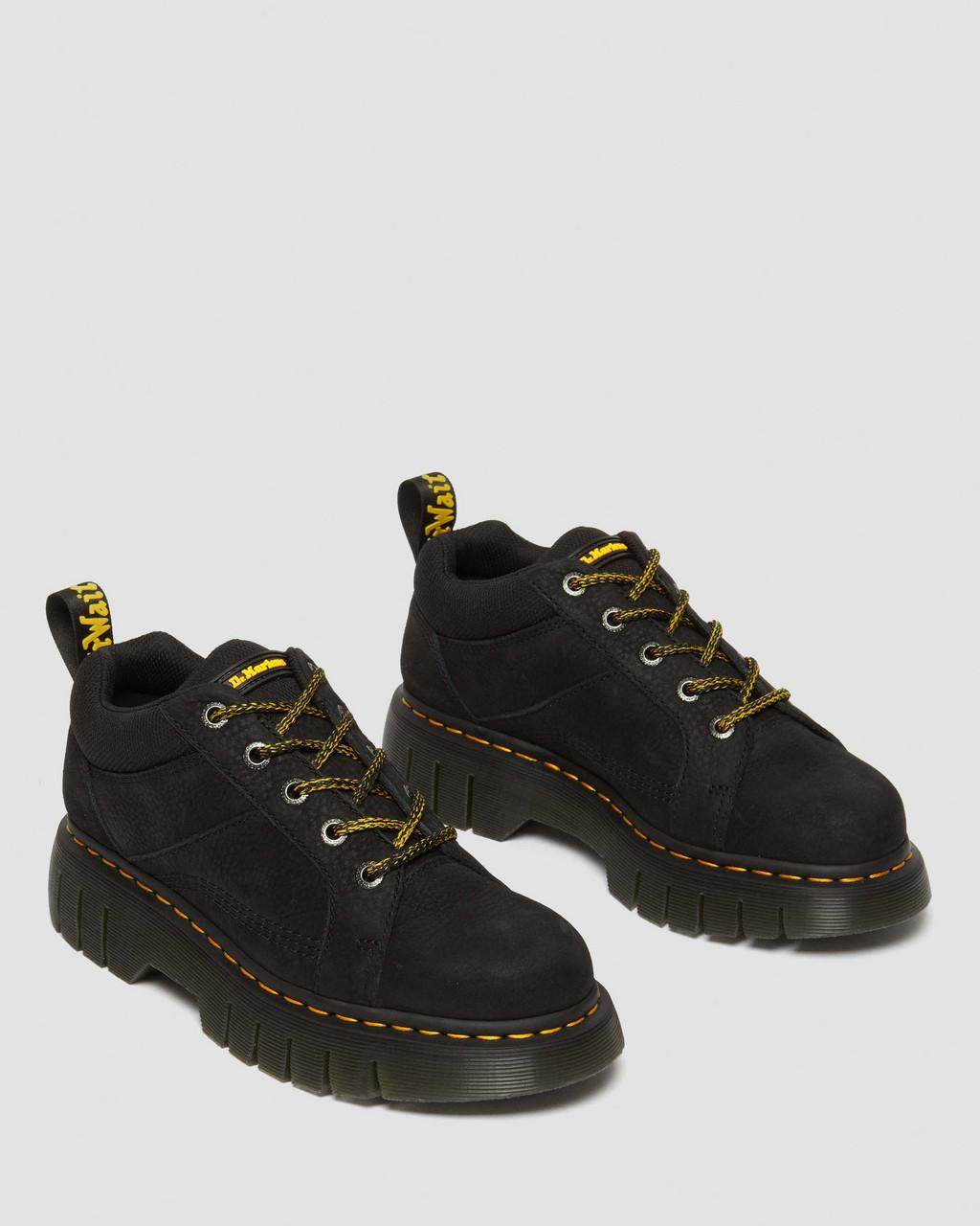 Dámské Boty Dr Martens Woodard Tumbled Nubuck Leather Low Casual Černé | 83741416