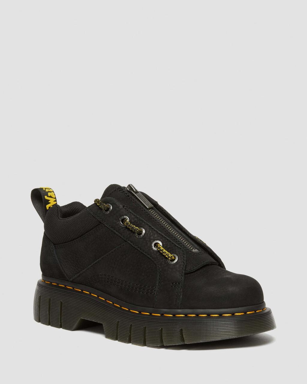 Dámské Boty Dr Martens Woodard Tumbled Nubuck Leather Low Casual Černé | 83741416