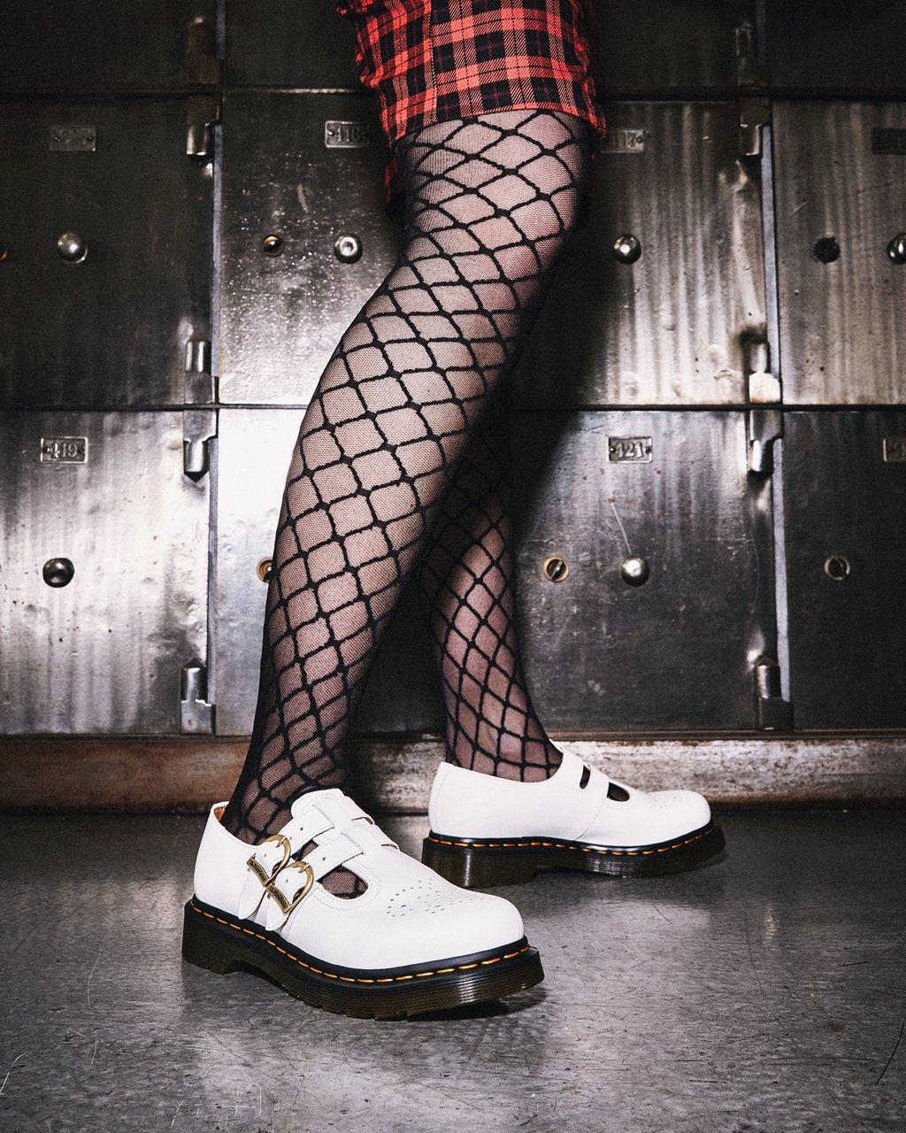 Dámské Boty Mary Jane Dr Martens 8065 Smooth Læder Bílé | 97541071