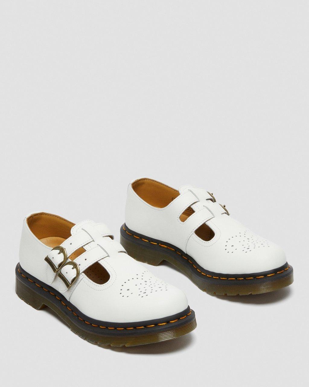 Dámské Boty Mary Jane Dr Martens 8065 Smooth Læder Bílé | 97541071