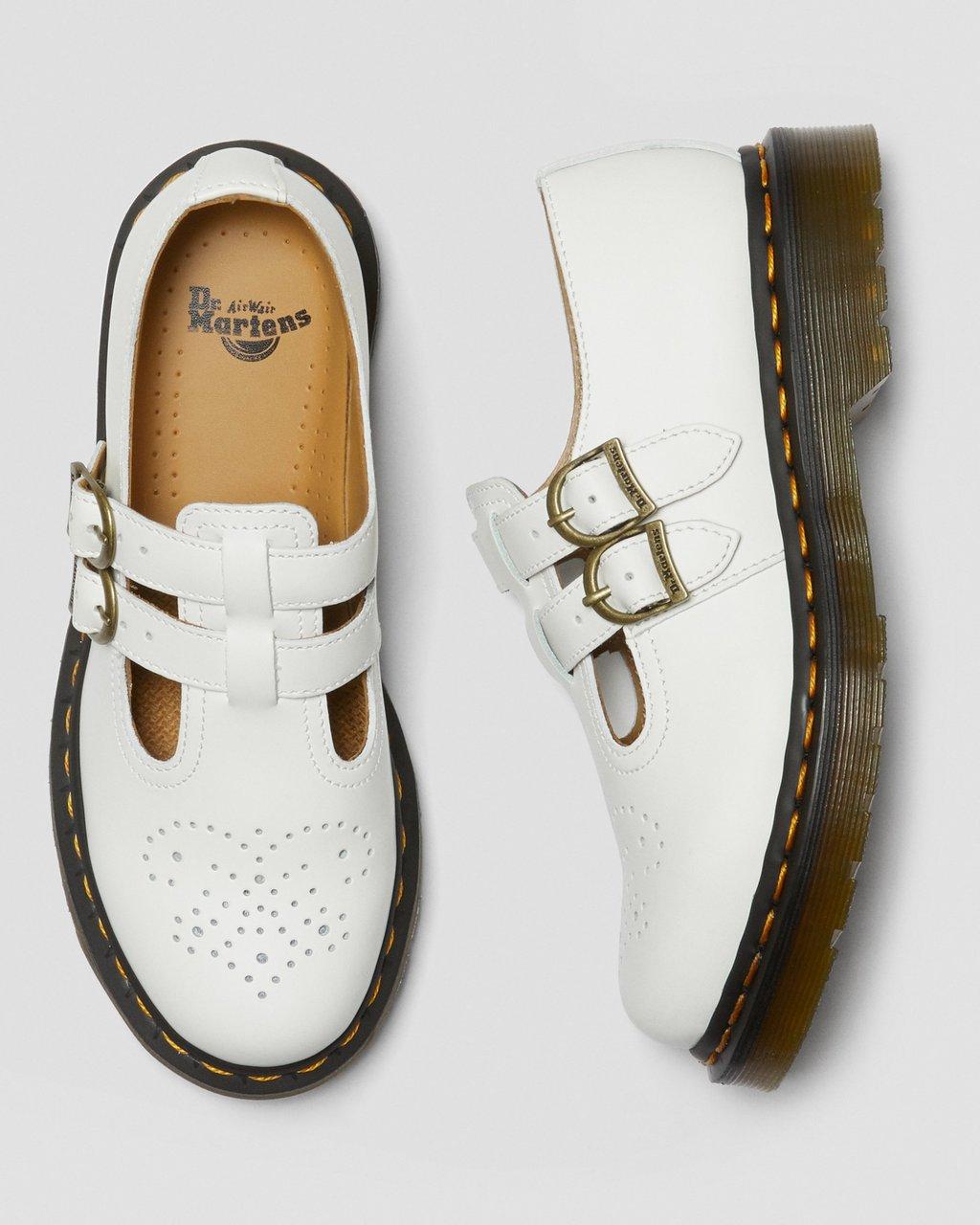 Dámské Boty Mary Jane Dr Martens 8065 Smooth Læder Bílé | 97541071
