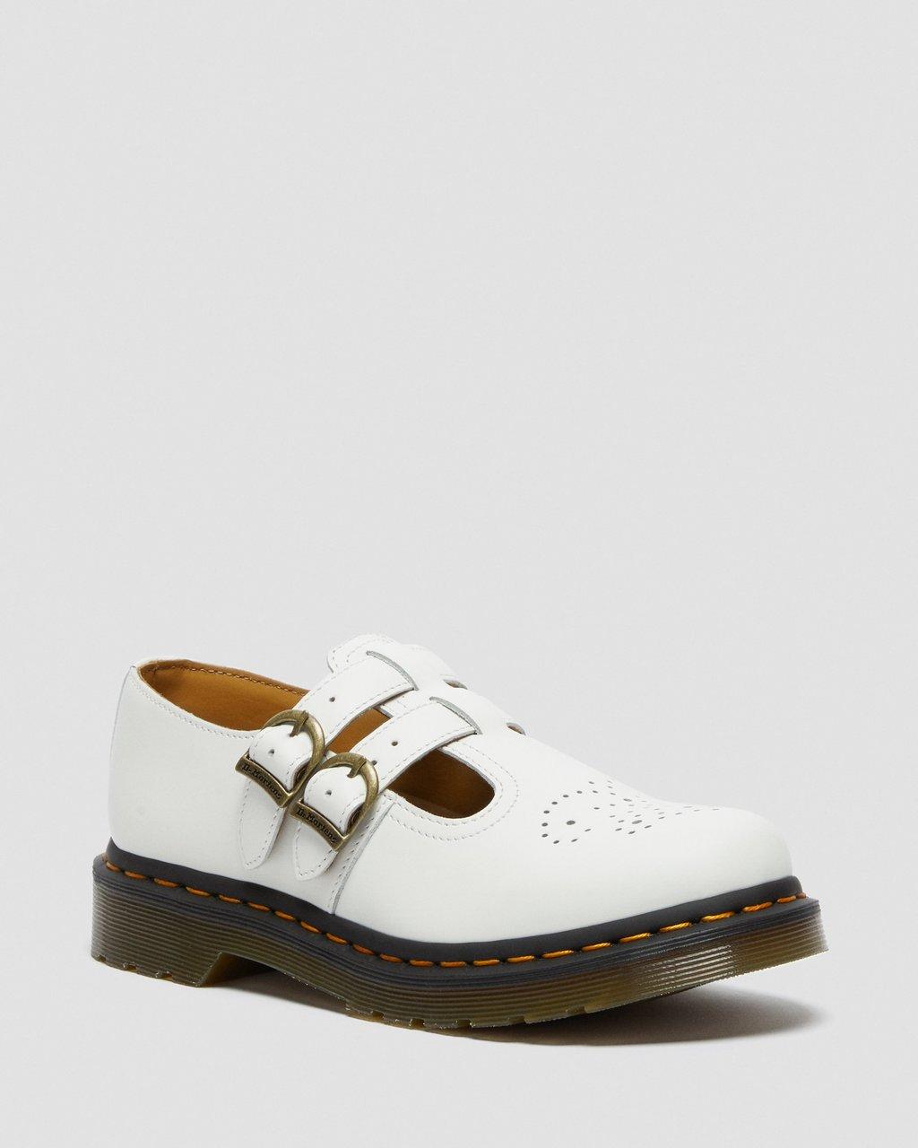 Dámské Boty Mary Jane Dr Martens 8065 Smooth Læder Bílé | 97541071