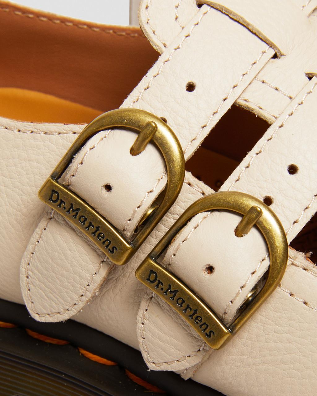 Dámské Boty Mary Jane Dr Martens 8065 Virginia Leather Béžový | 82426415