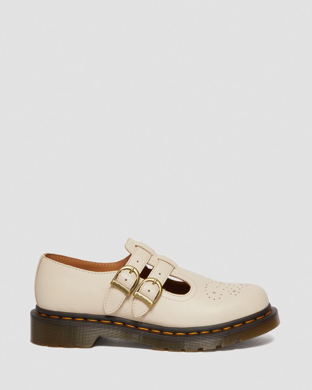 Dámské Boty Mary Jane Dr Martens 8065 Virginia Leather Béžový | 82426415
