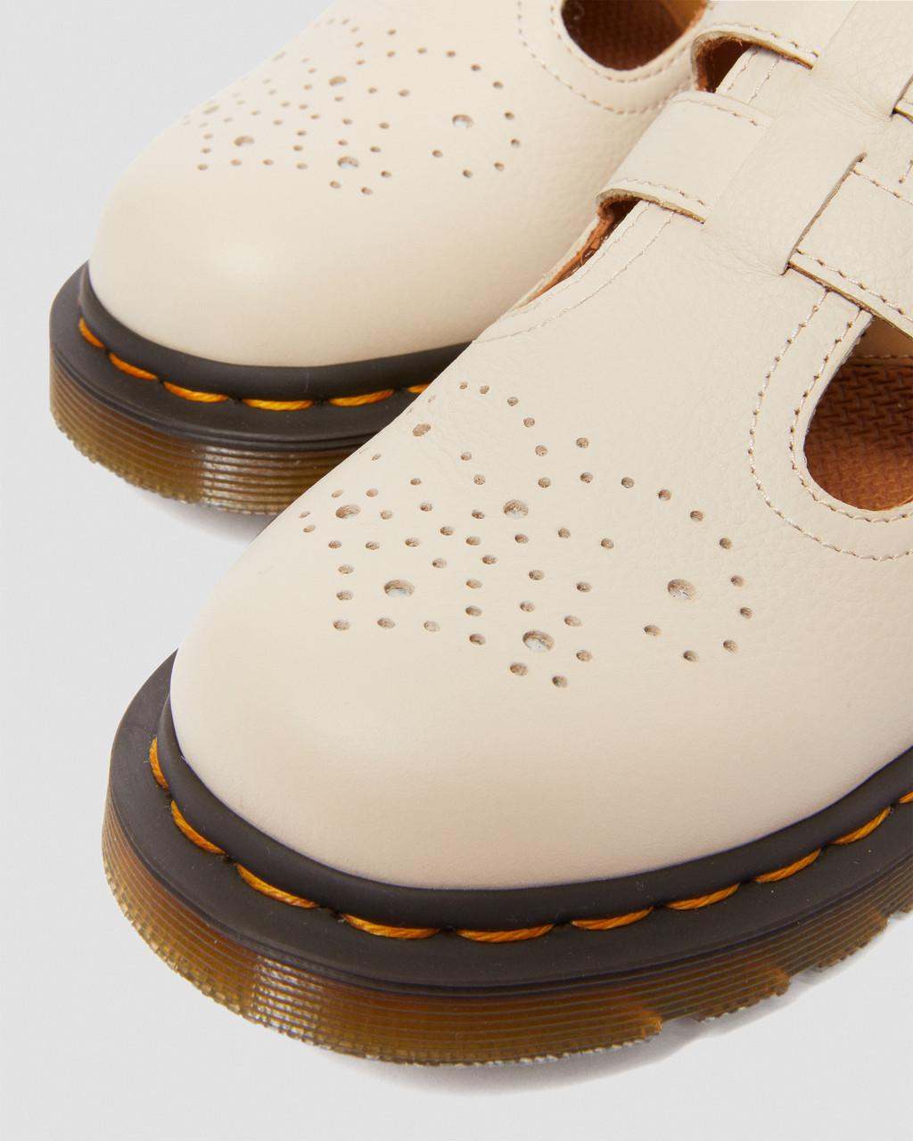 Dámské Boty Mary Jane Dr Martens 8065 Virginia Leather Béžový | 82426415