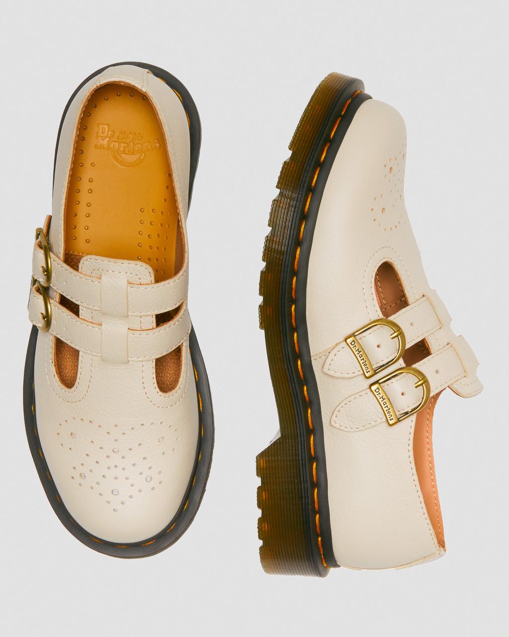 Dámské Boty Mary Jane Dr Martens 8065 Virginia Leather Béžový | 82426415