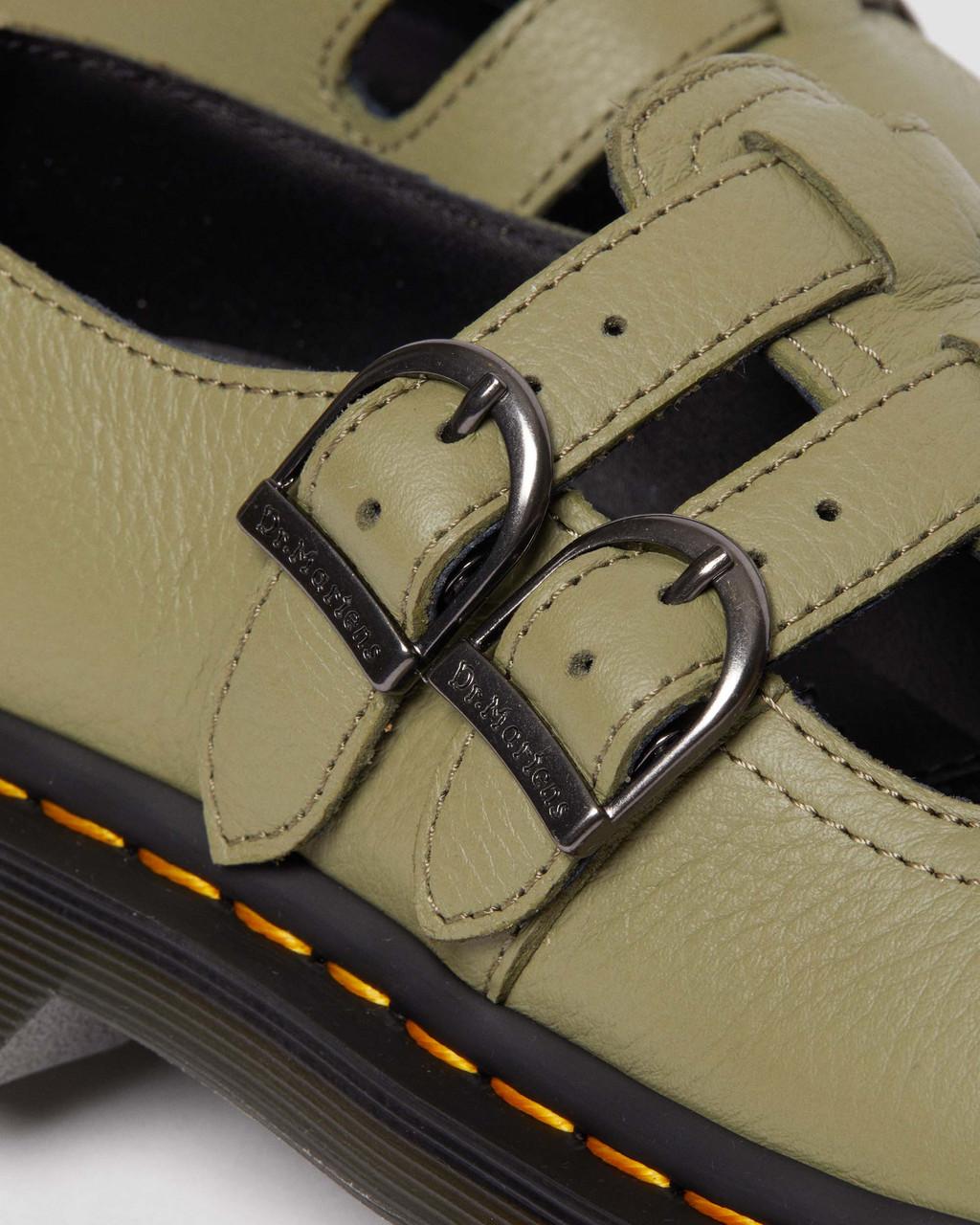 Dámské Boty Mary Jane Dr Martens 8065 Virginia Leather Olivy Zelené | 85900056