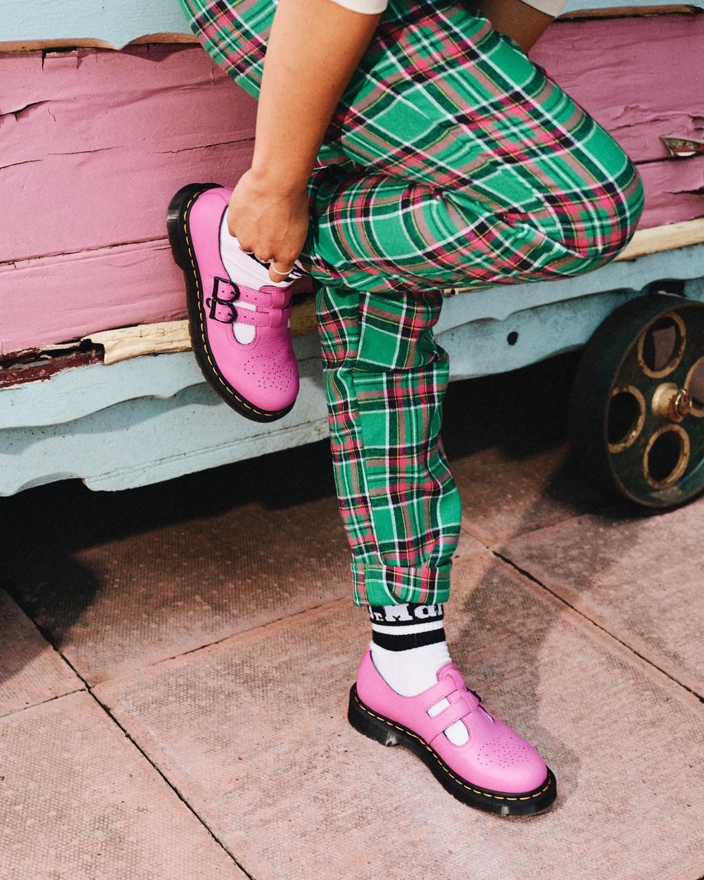 Dámské Boty Mary Jane Dr Martens 8065 Virginia Leather Růžové | 87445016