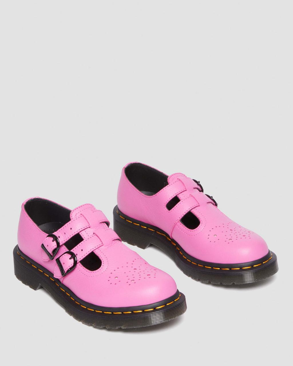 Dámské Boty Mary Jane Dr Martens 8065 Virginia Leather Růžové | 87445016