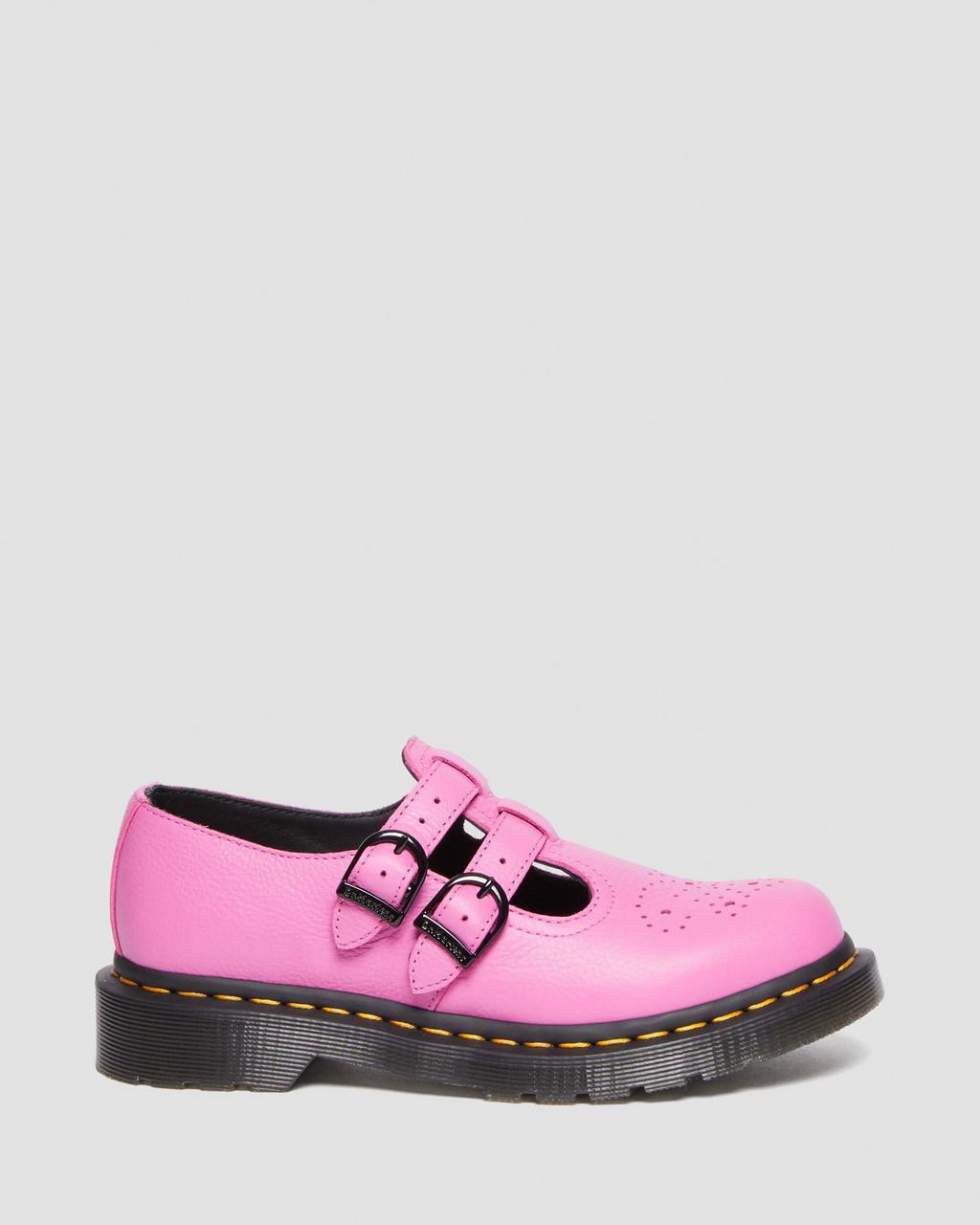 Dámské Boty Mary Jane Dr Martens 8065 Virginia Leather Růžové | 87445016