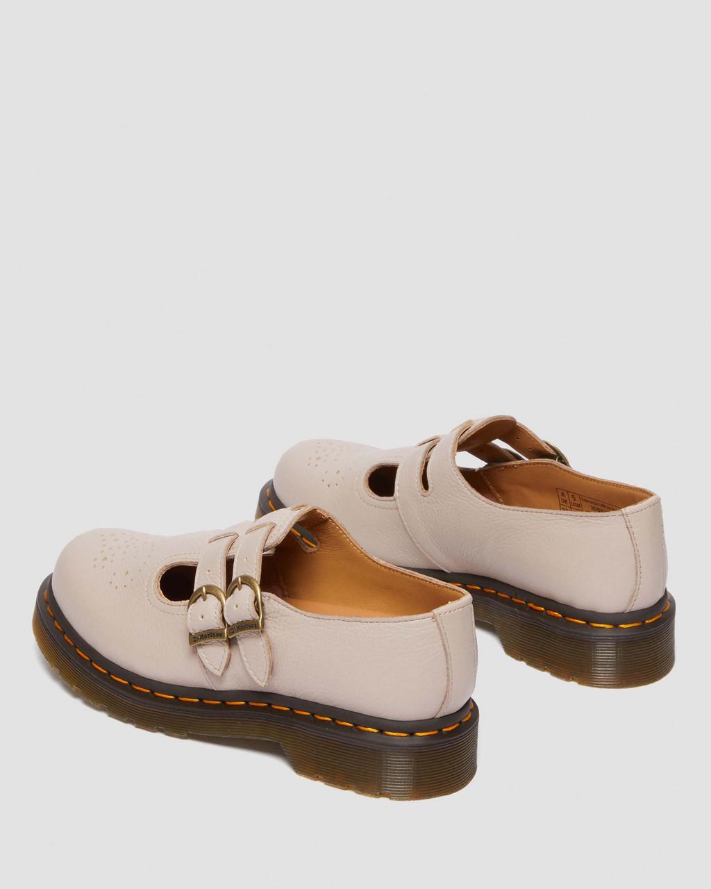Dámské Boty Mary Jane Dr Martens 8065 Virginia Leather Béžový | 73176499
