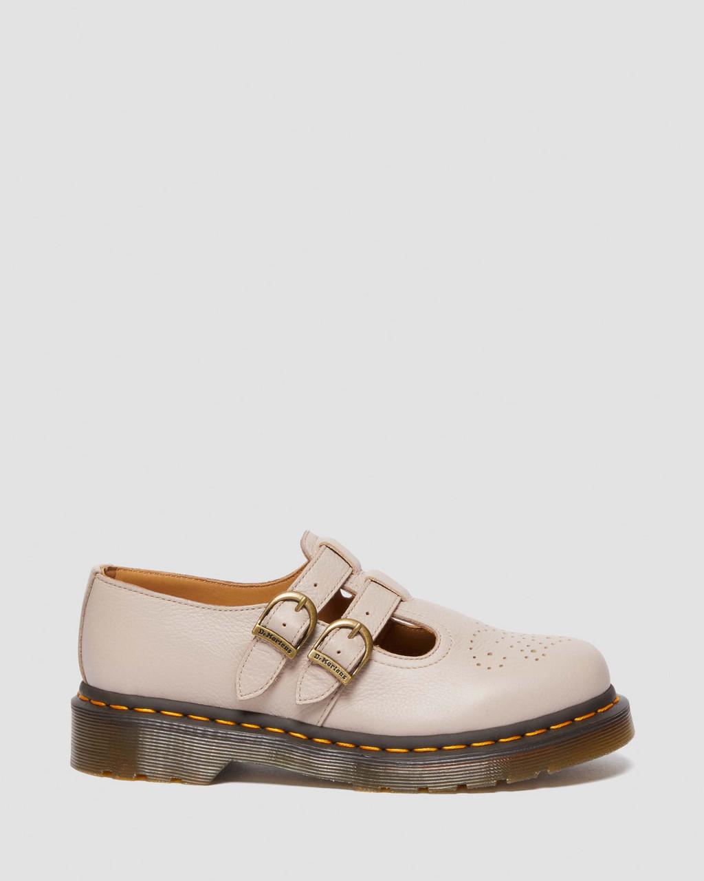 Dámské Boty Mary Jane Dr Martens 8065 Virginia Leather Béžový | 73176499