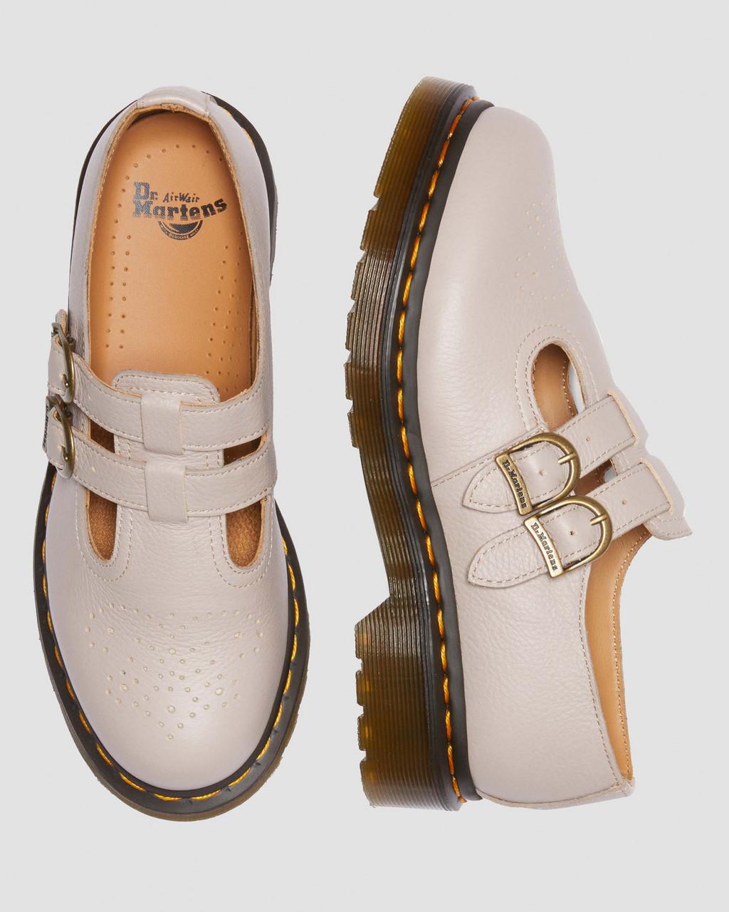 Dámské Boty Mary Jane Dr Martens 8065 Virginia Leather Béžový | 73176499