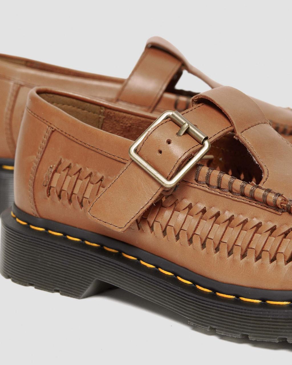Dámské Boty Mary Jane Dr Martens Adrian T-Bar Leather Hnědé | 17184713