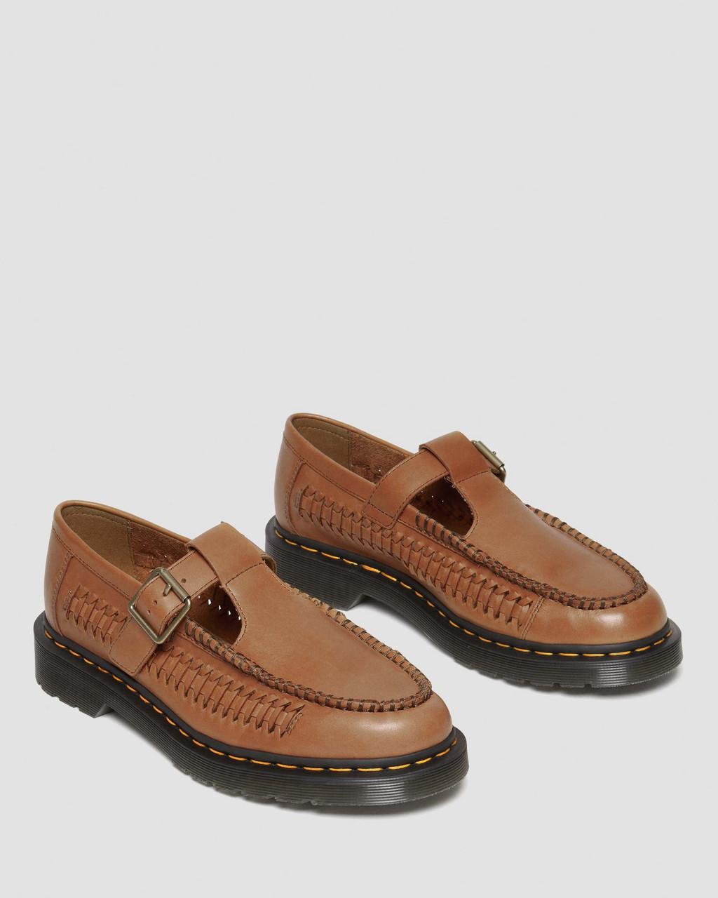 Dámské Boty Mary Jane Dr Martens Adrian T-Bar Leather Hnědé | 17184713