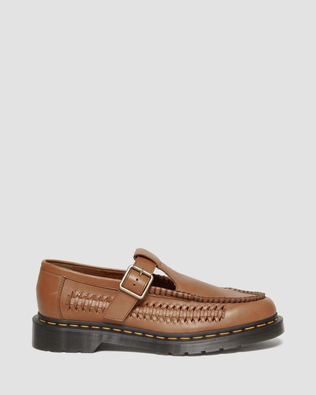 Dámské Boty Mary Jane Dr Martens Adrian T-Bar Leather Hnědé | 17184713
