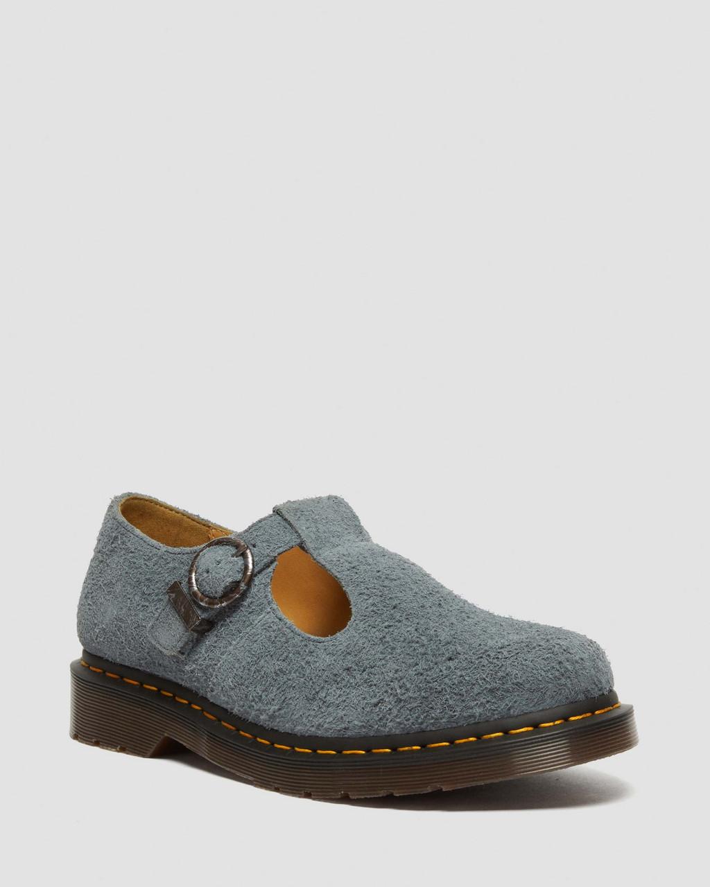 Dámské Boty Mary Jane Dr Martens T-Bar Suede Šedé | 18728185