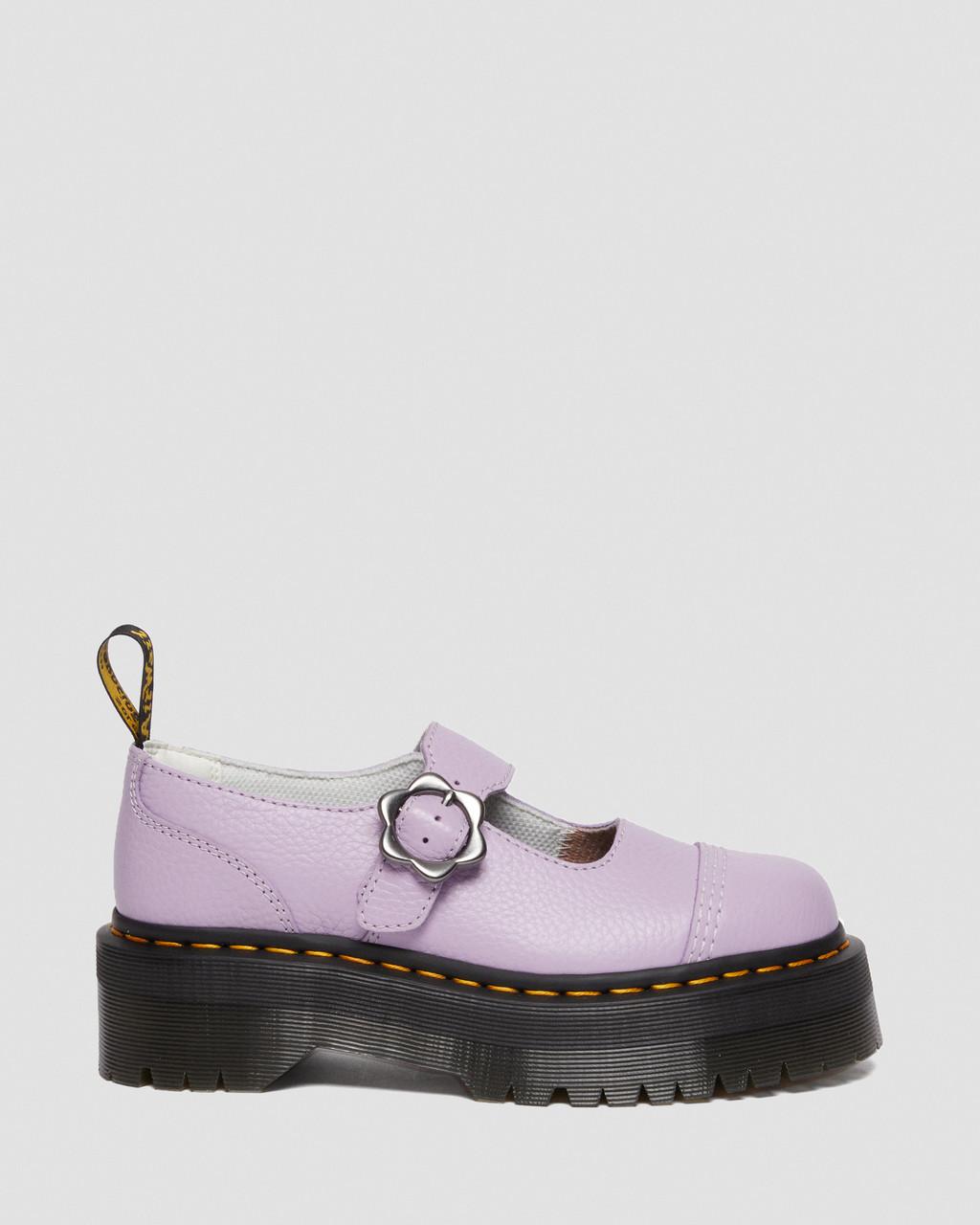 Dámské Boty Na Platformy Dr Martens Addina Flower Buckle Leather Fialové | 23174663
