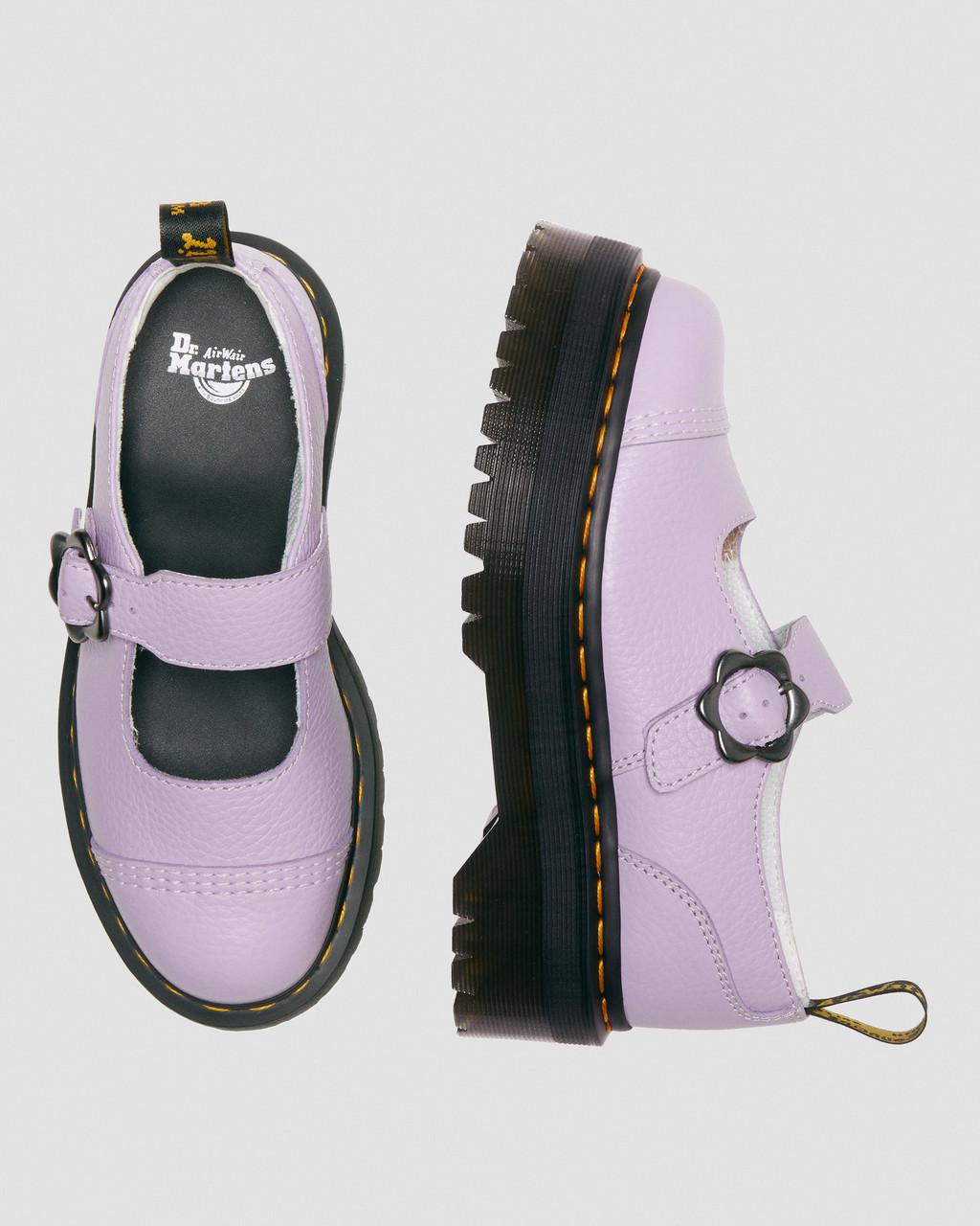 Dámské Boty Na Platformy Dr Martens Addina Flower Buckle Leather Fialové | 23174663