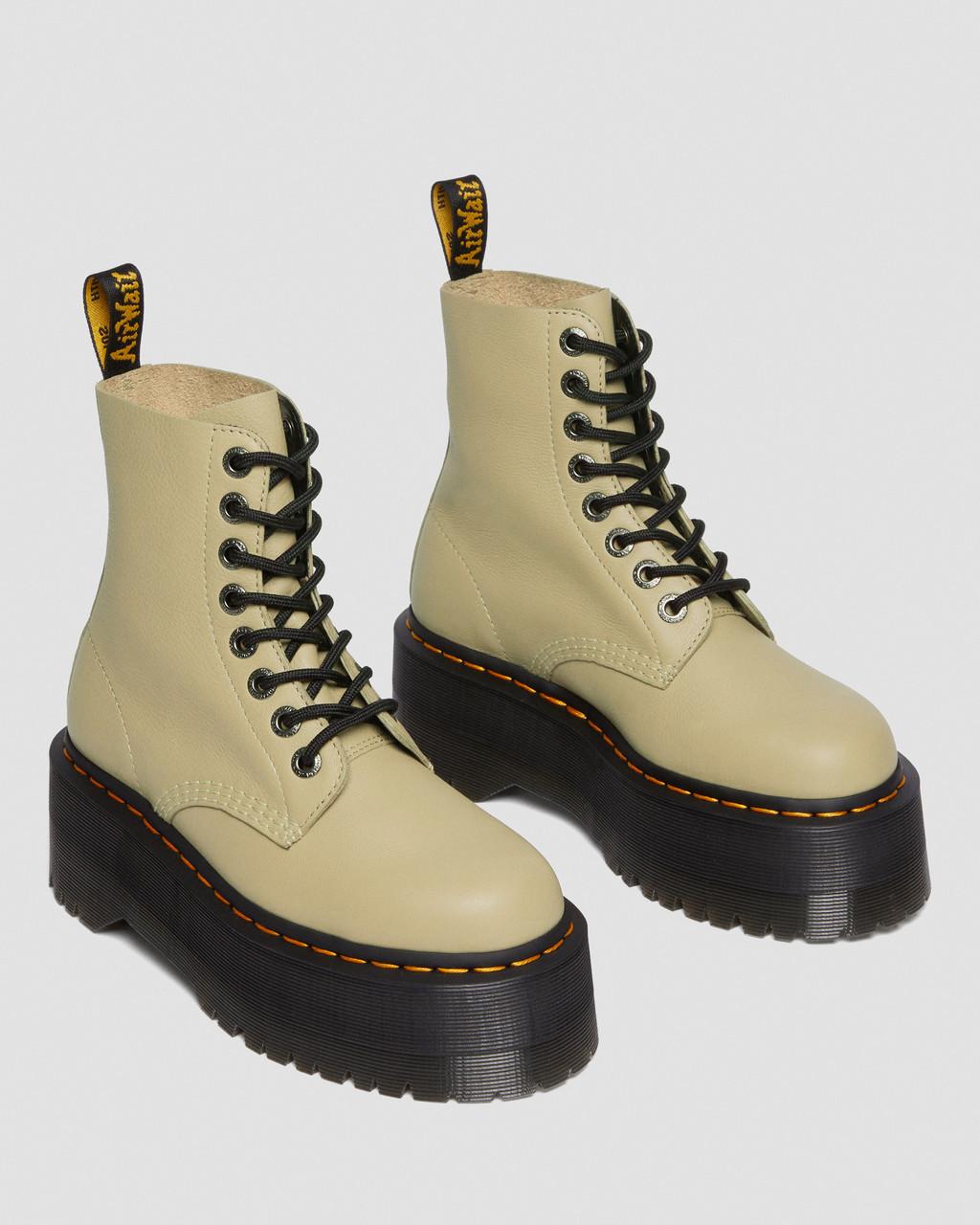 Dámské Boty na Platformy Dr Martens 1460 Max Leather Olivy Zelené | 67249167