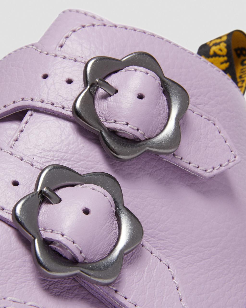 Dámské Boty na Platformy Dr Martens Devon Flower Buckle Leather Fialové | 89641021