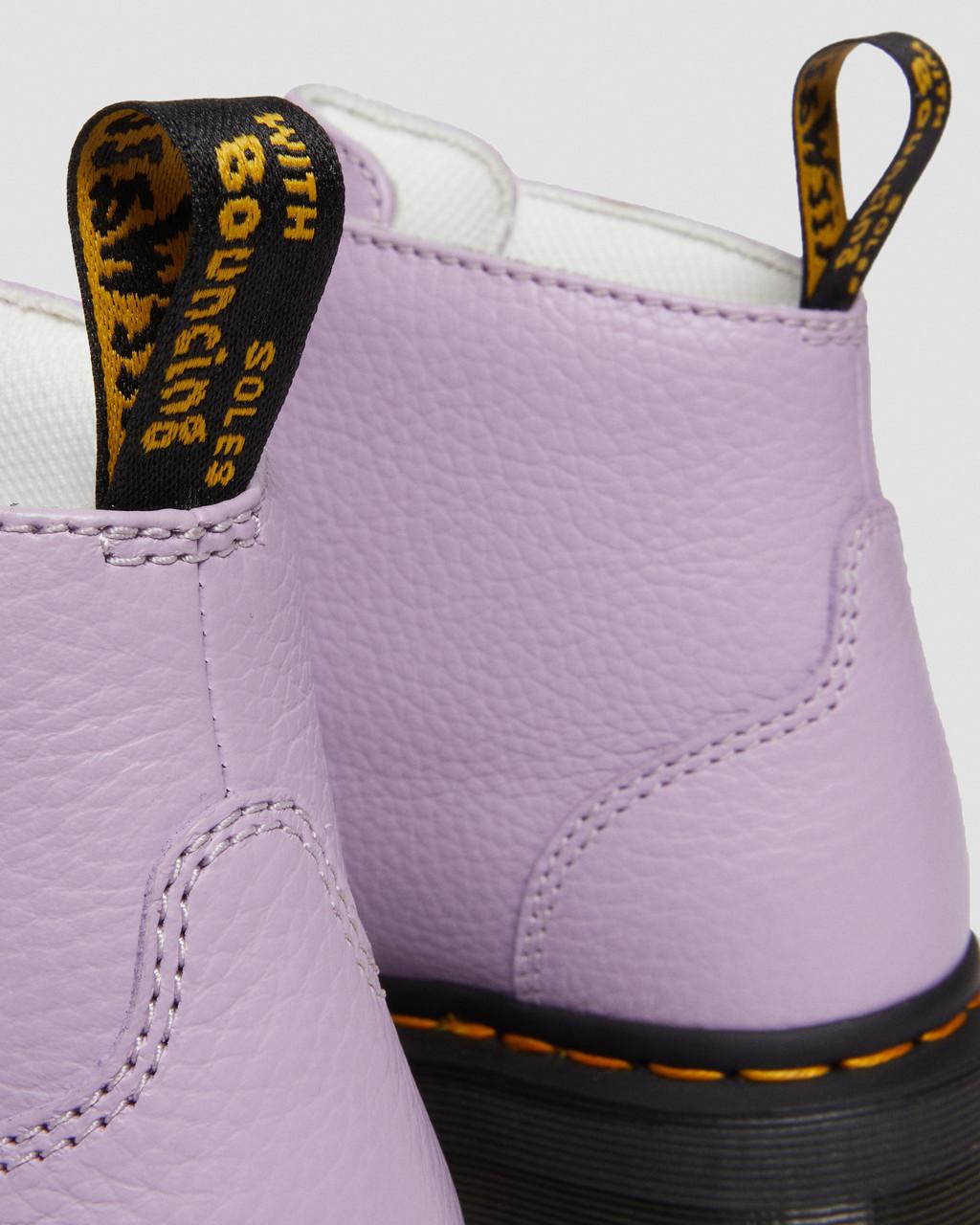 Dámské Boty na Platformy Dr Martens Devon Flower Buckle Leather Fialové | 89641021