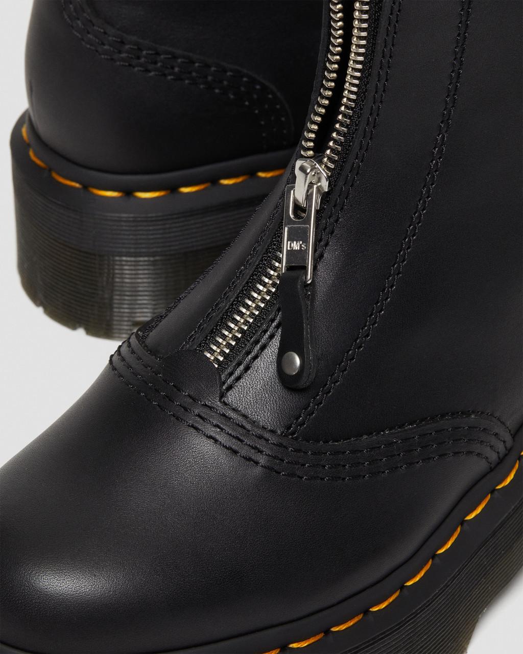 Dámské Boty na Platformy Dr Martens Jetta Zipped Sendal Leather Černé | 17014850