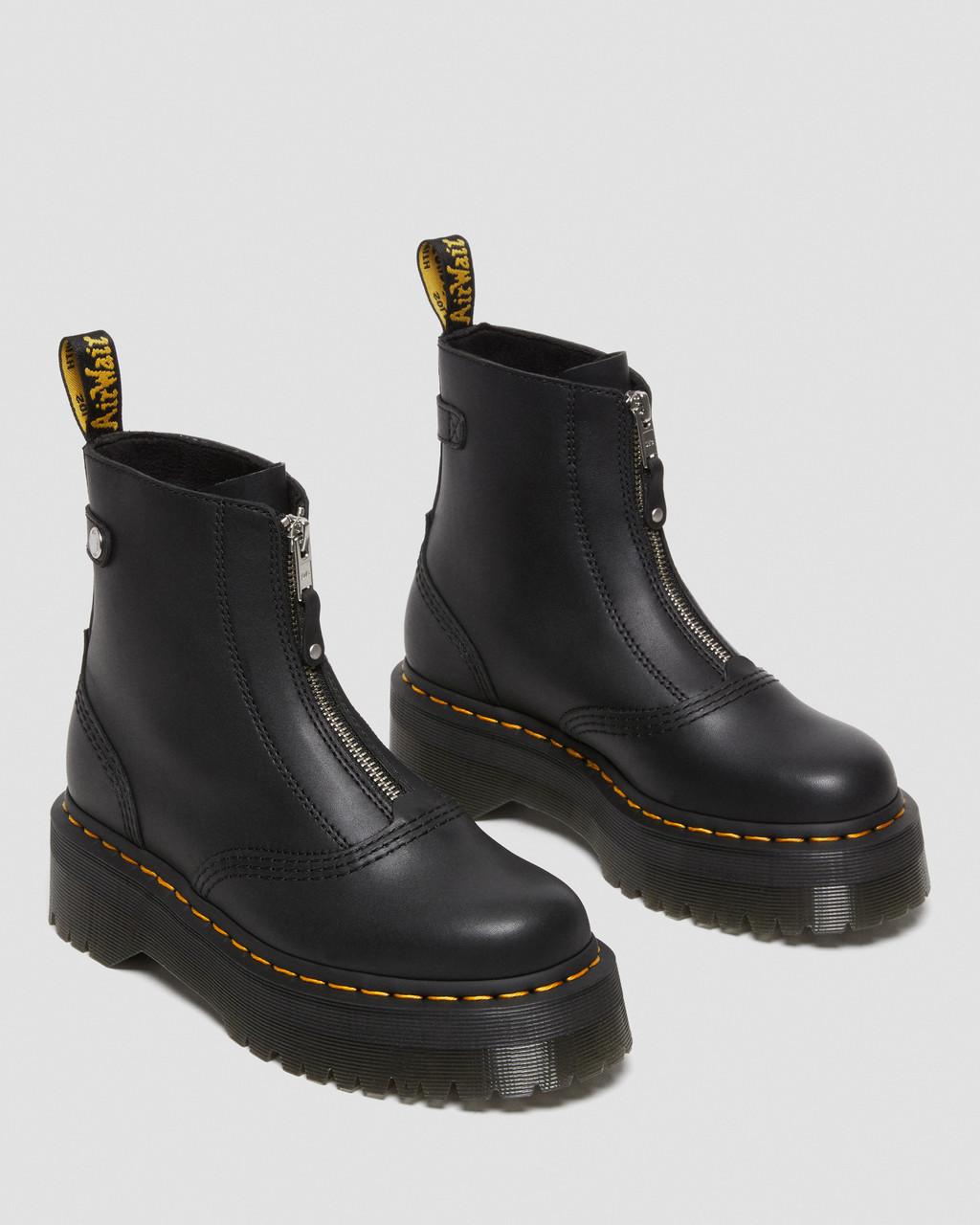 Dámské Boty na Platformy Dr Martens Jetta Zipped Sendal Leather Černé | 17014850