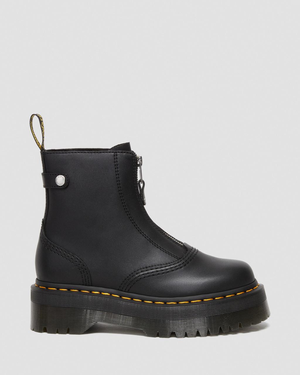 Dámské Boty na Platformy Dr Martens Jetta Zipped Sendal Leather Černé | 17014850