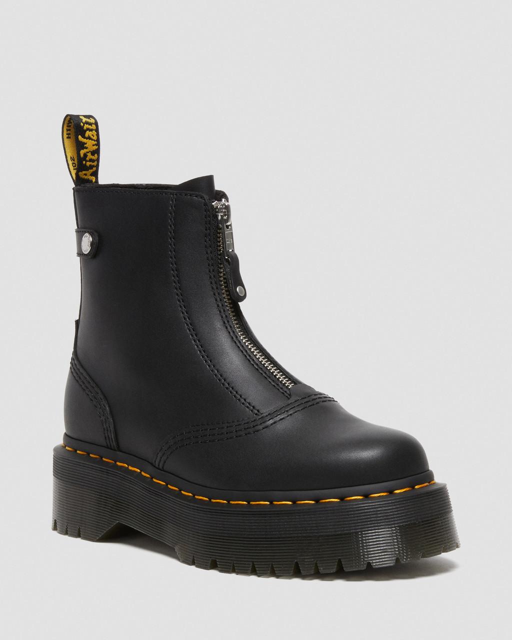 Dámské Boty na Platformy Dr Martens Jetta Zipped Sendal Leather Černé | 17014850