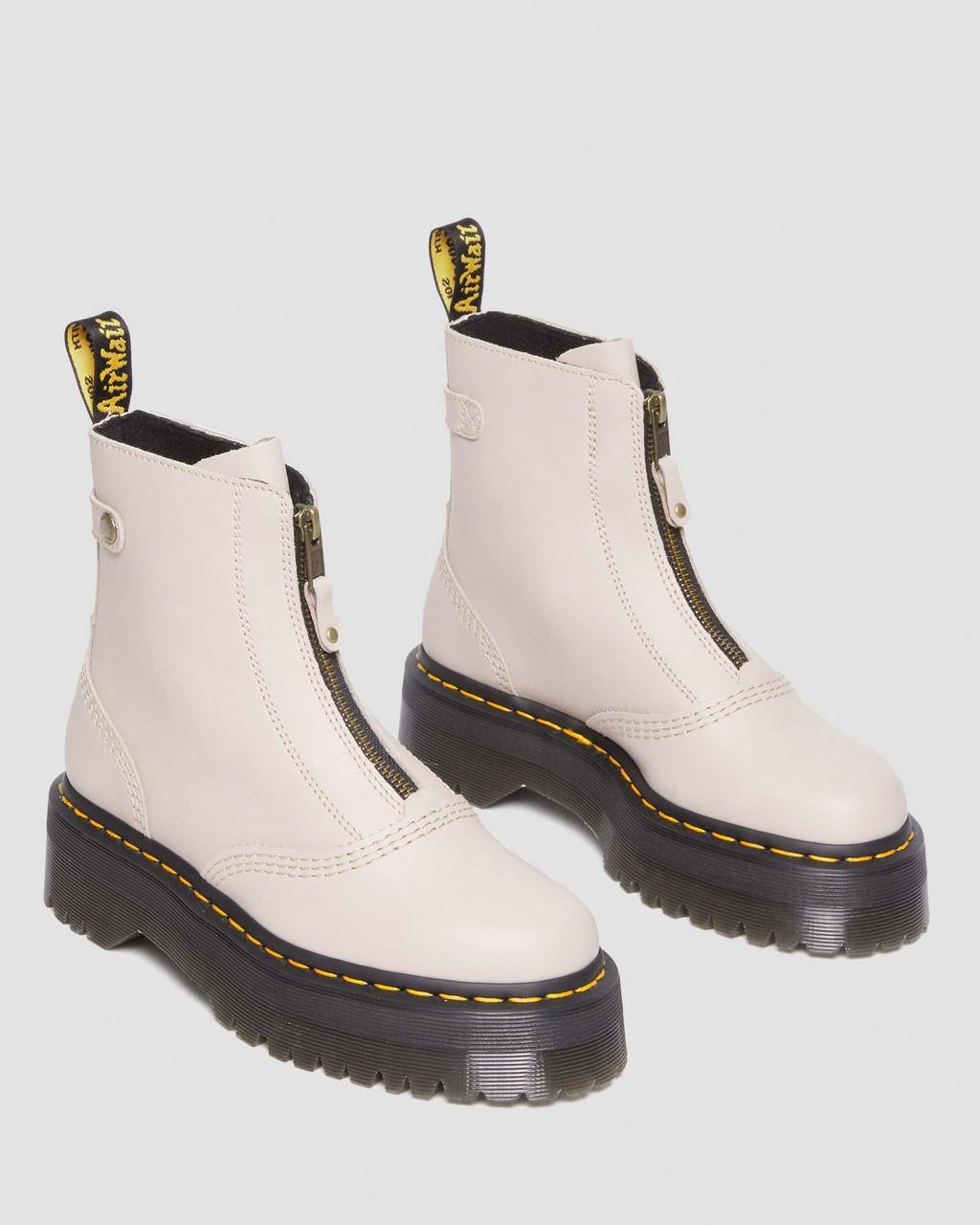 Dámské Boty na Platformy Dr Martens Jetta Zipped Sendal Leather Béžový | 89520795