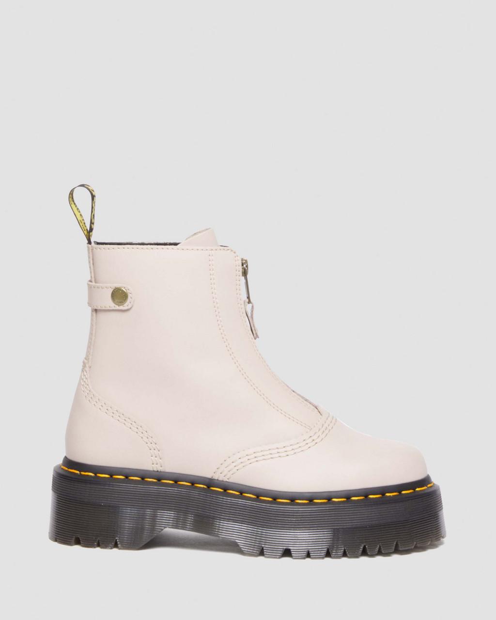 Dámské Boty na Platformy Dr Martens Jetta Zipped Sendal Leather Béžový | 89520795