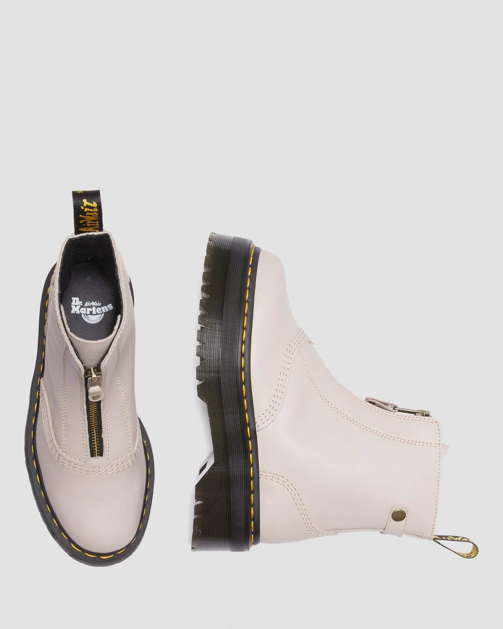 Dámské Boty na Platformy Dr Martens Jetta Zipped Sendal Leather Béžový | 89520795