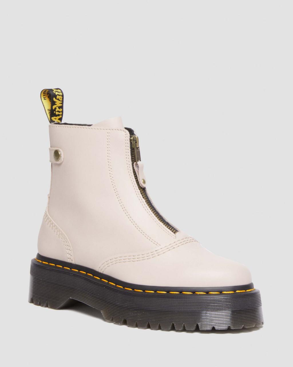 Dámské Boty na Platformy Dr Martens Jetta Zipped Sendal Leather Béžový | 89520795