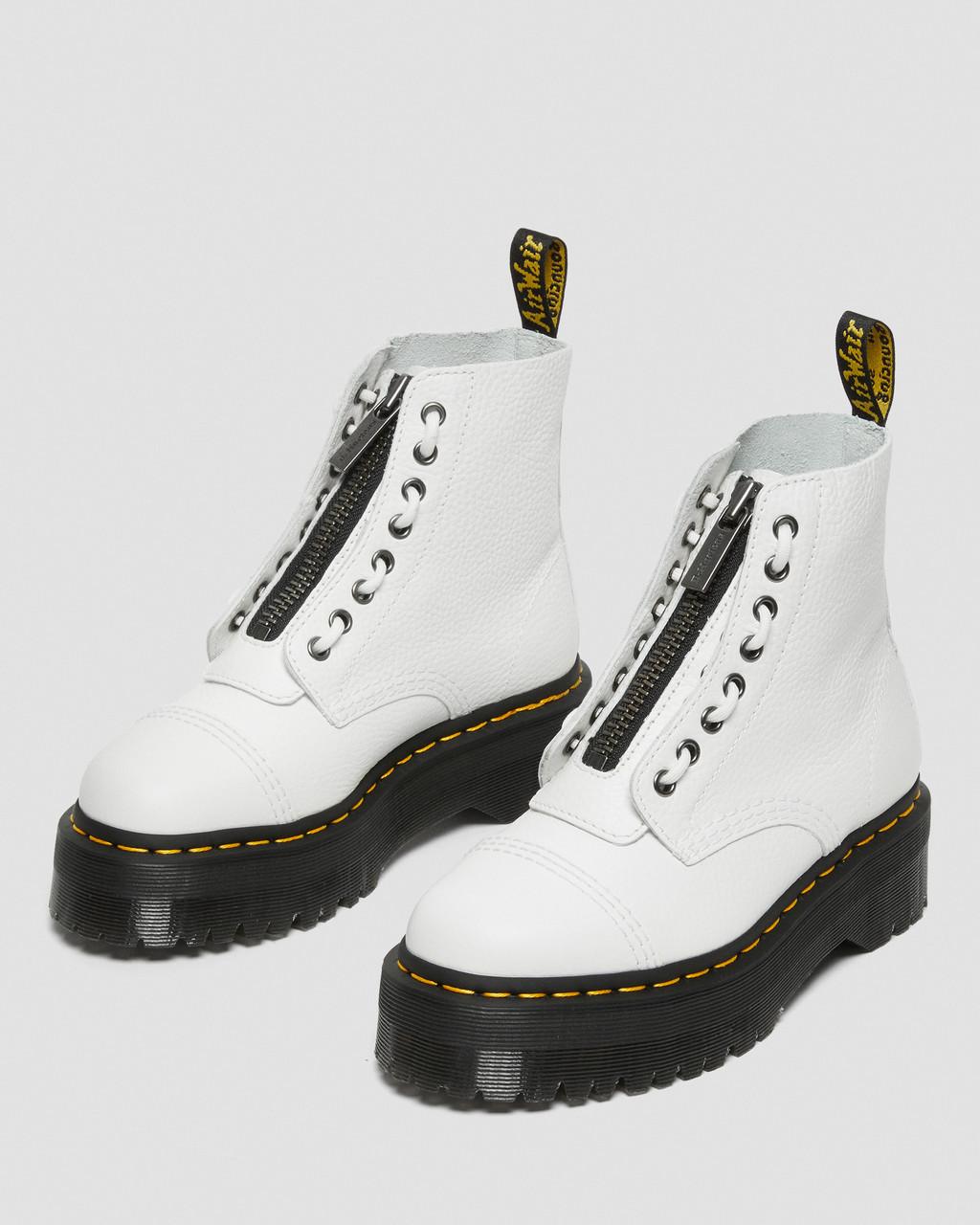Dámské Boty na Platformy Dr Martens Sinclair Milled Nappa Leather Bílé | 87467946