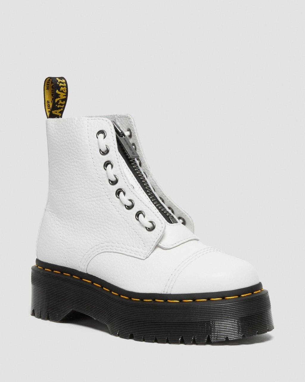 Dámské Boty na Platformy Dr Martens Sinclair Milled Nappa Leather Bílé | 87467946