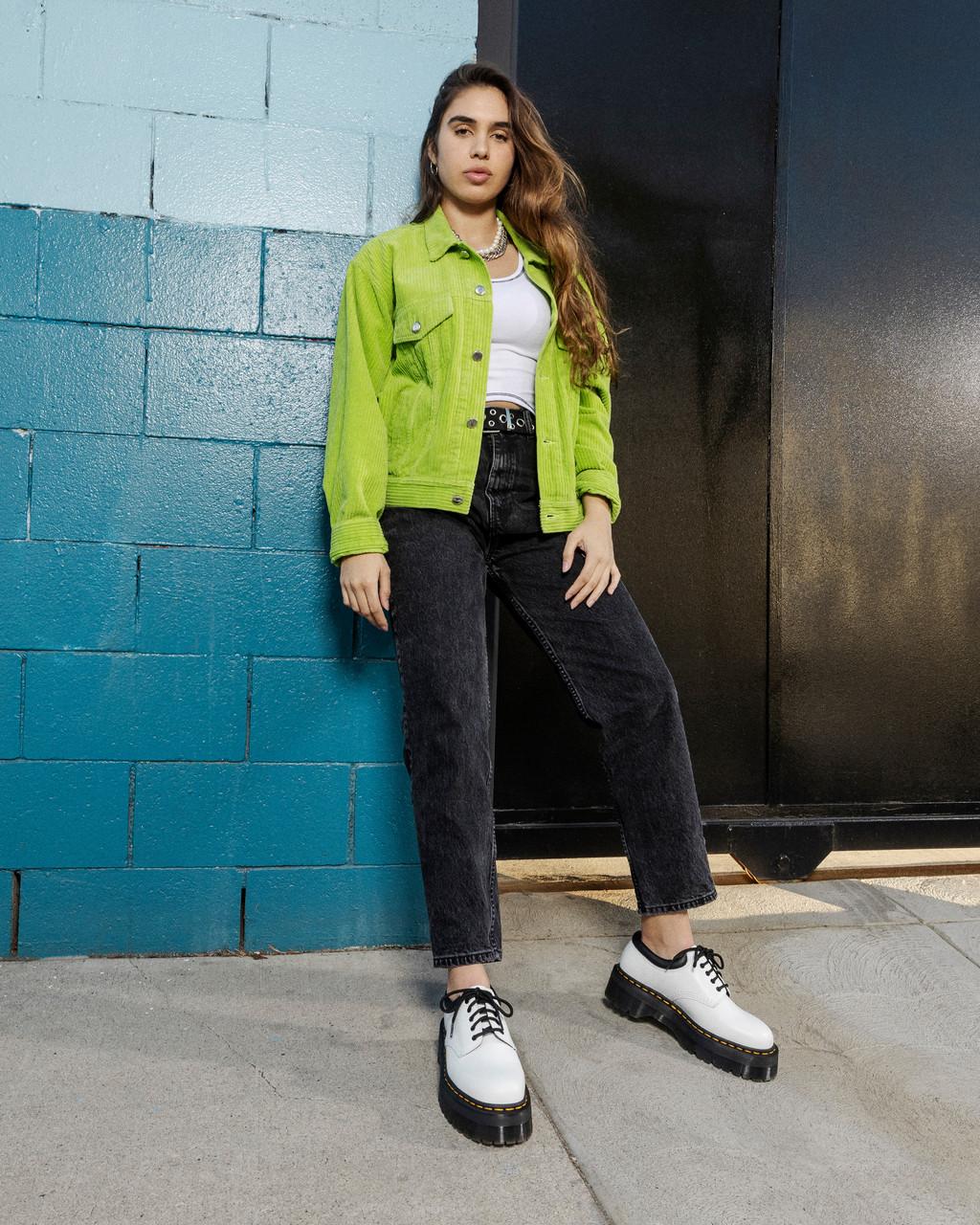 Dámské Casual Boty Dr Martens 8053 Leather Platform Bílé | 75279711