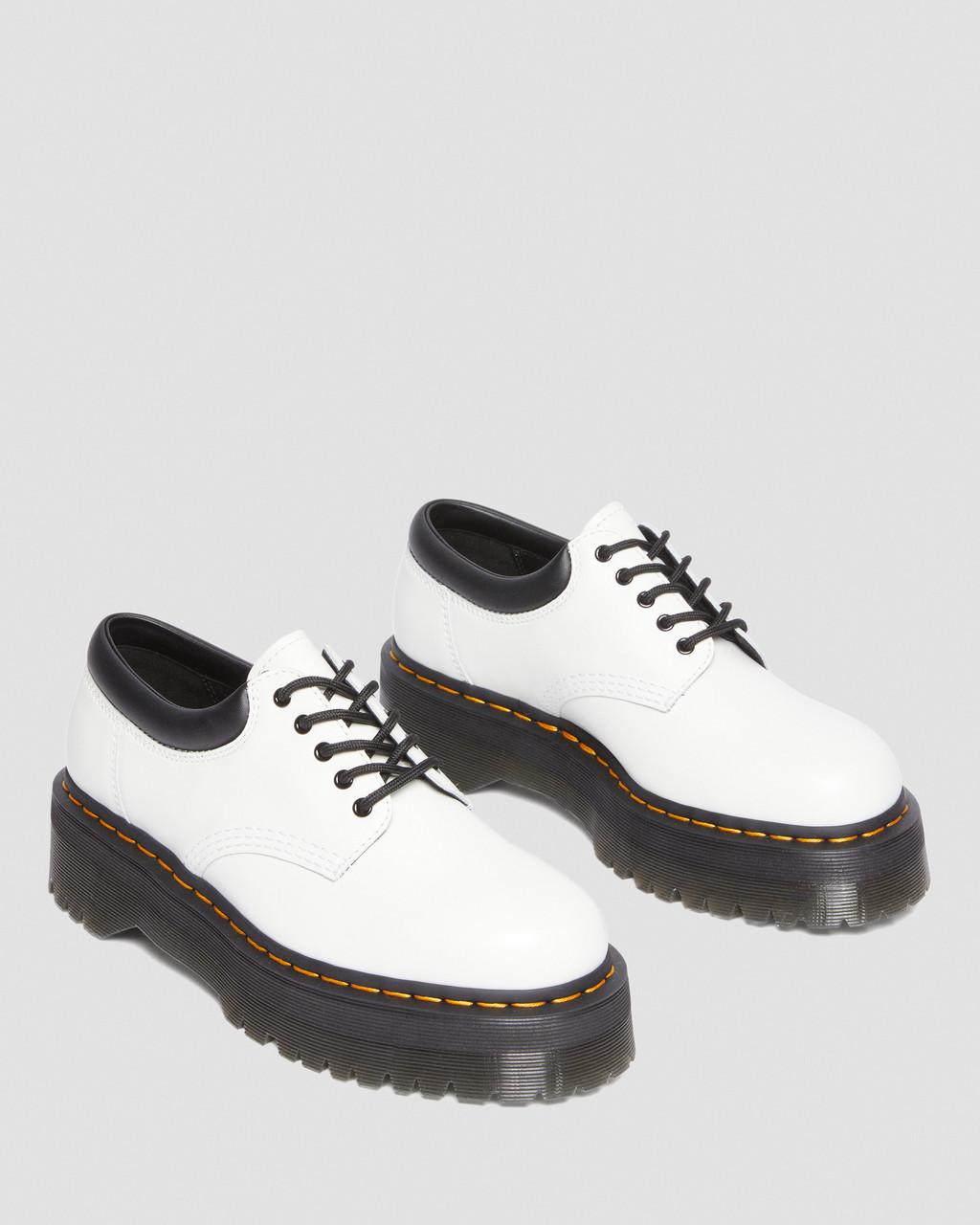 Dámské Casual Boty Dr Martens 8053 Leather Platform Bílé | 75279711