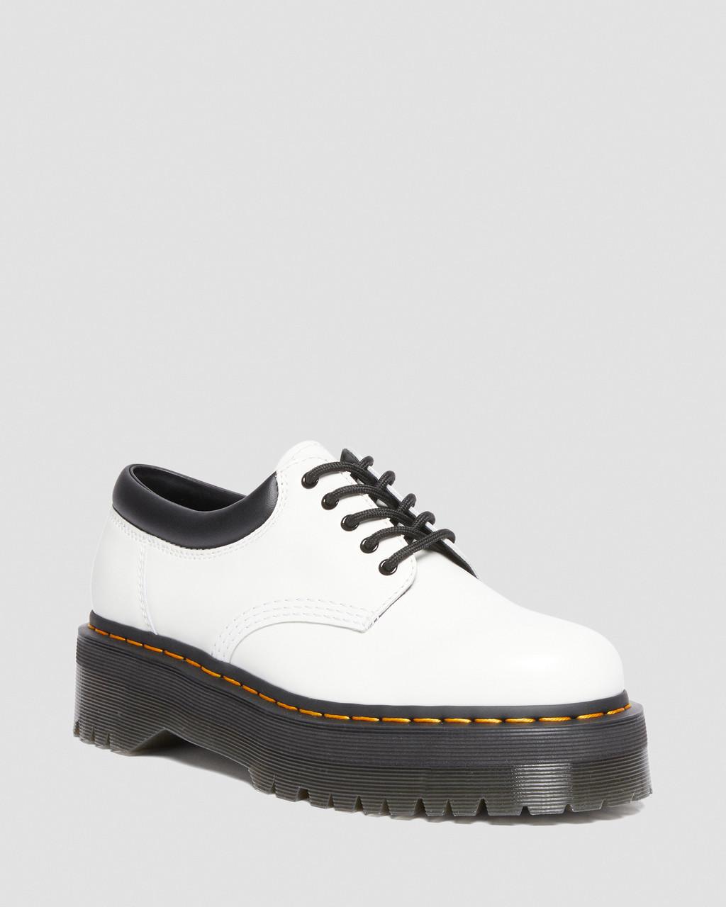 Dámské Casual Boty Dr Martens 8053 Leather Platform Bílé | 75279711