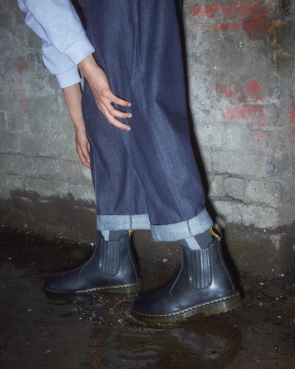 Dámské Chelsea Boty Dr Martens 2976 DM's Wintergrip Leather Černé | 92089803
