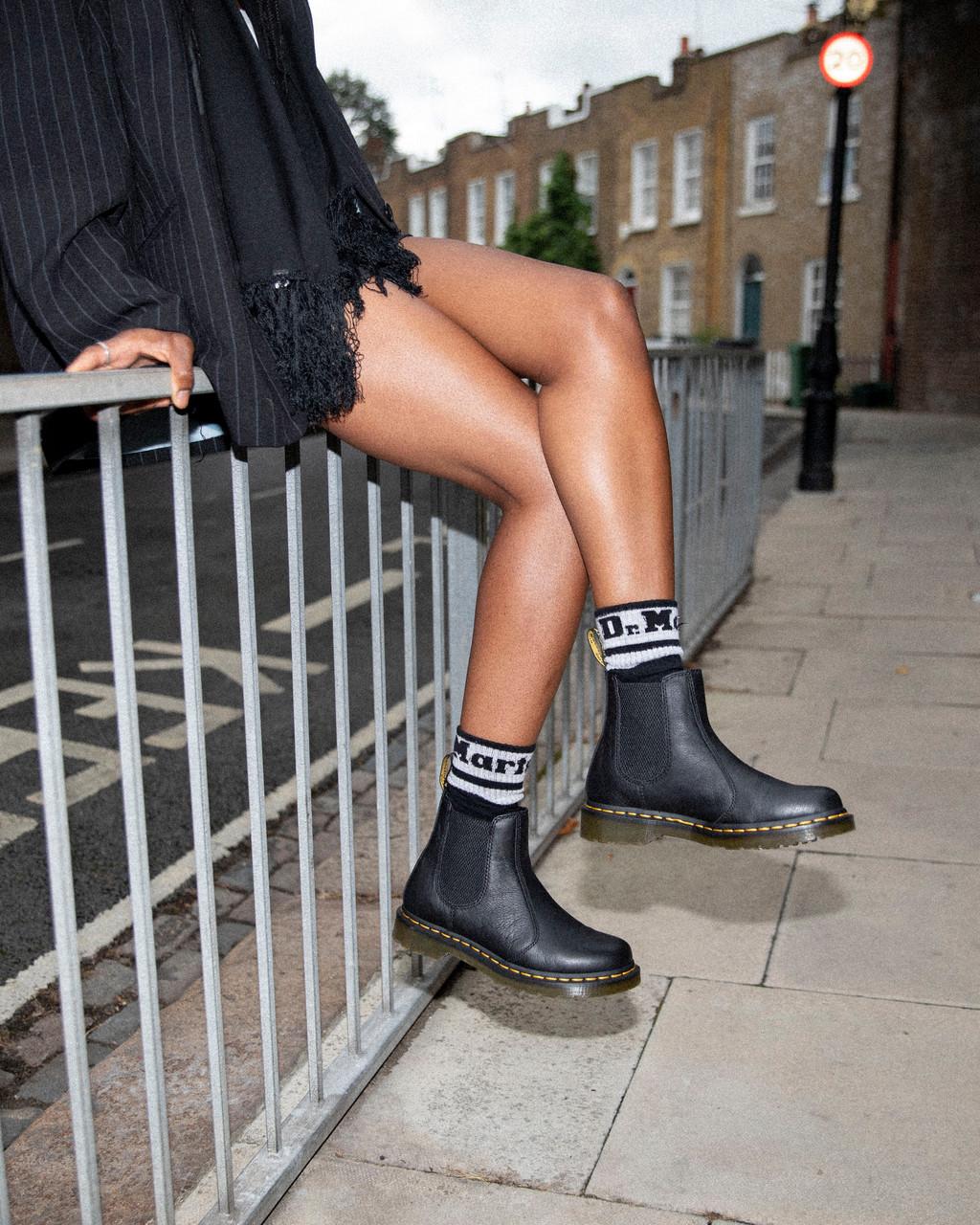 Dámské Chelsea Boty Dr Martens 2976 Leather Černé | 96503287