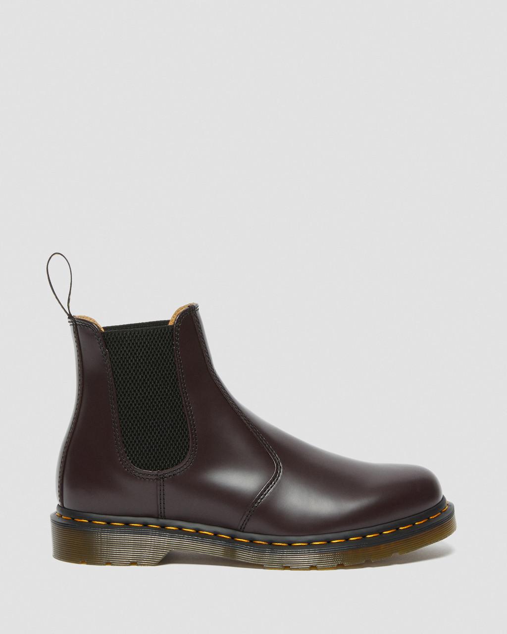 Dámské Chelsea Boty Dr Martens 2976 Yellow Stitch Smooth Leather Vínové | 35040517