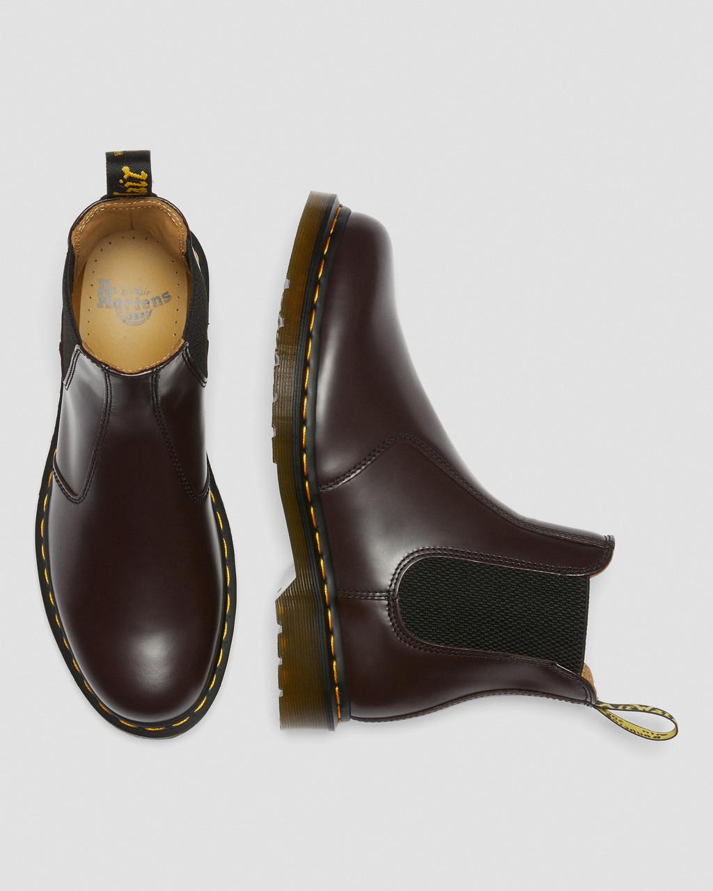 Dámské Chelsea Boty Dr Martens 2976 Yellow Stitch Smooth Leather Vínové | 35040517