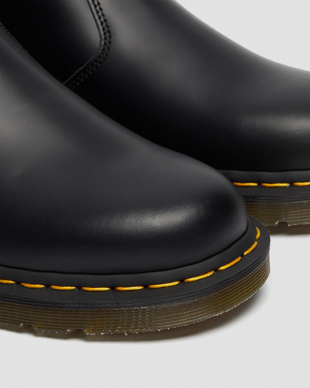 Dámské Chelsea Boty Dr Martens 2976 Yellow Stitch Smooth Leather Černé | 29468388