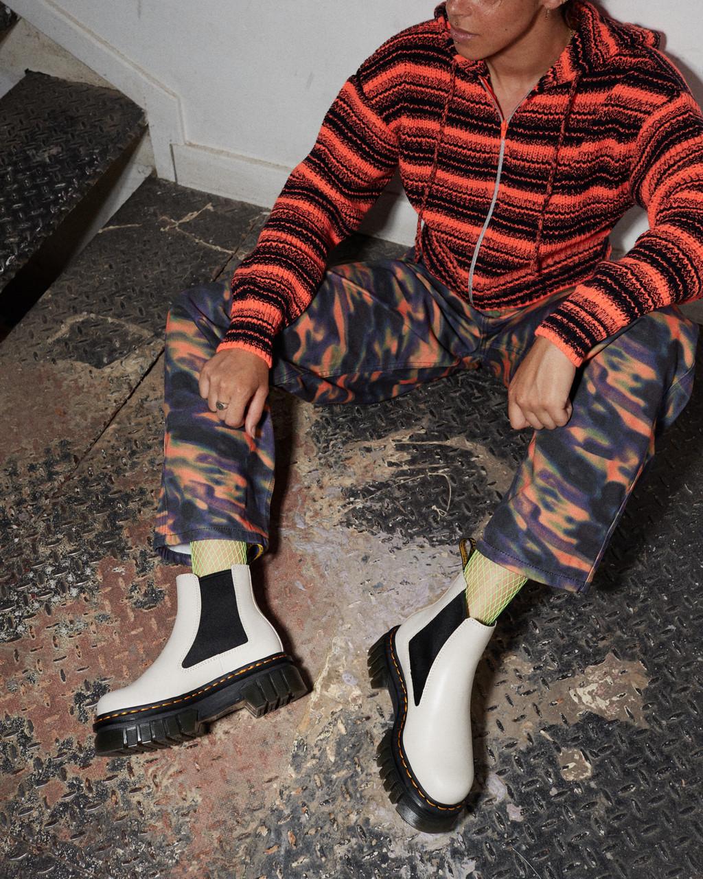 Dámské Chelsea Boty Dr Martens Audrick Nappa Leather Platform Béžový | 11501882
