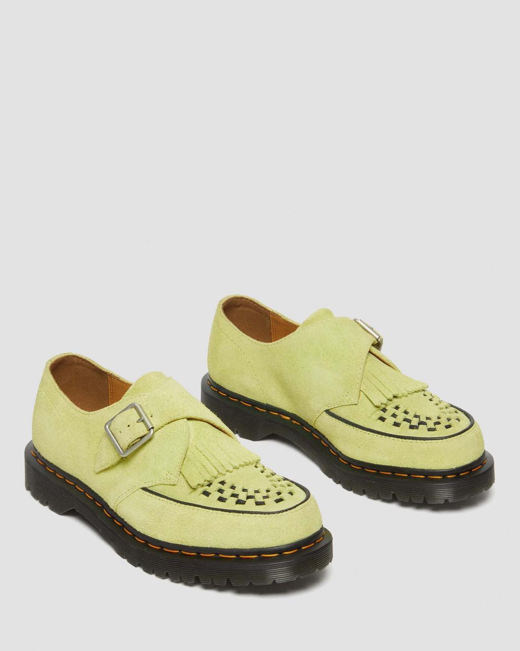 Dámské Creepers Boty Dr Martens Ramsey Suede Kiltie Buckle Zelene | 99568931