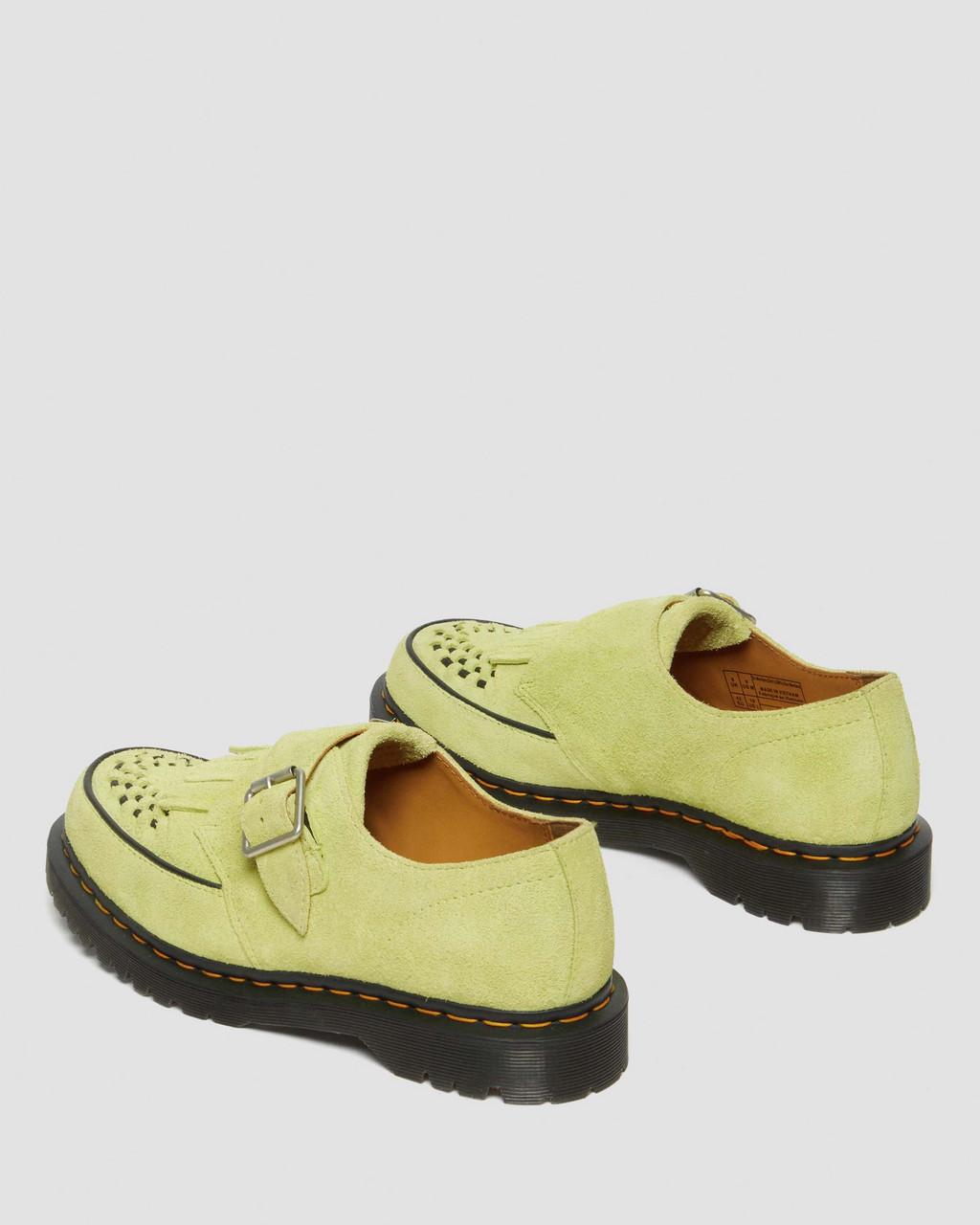 Dámské Creepers Boty Dr Martens Ramsey Suede Kiltie Buckle Zelene | 99568931