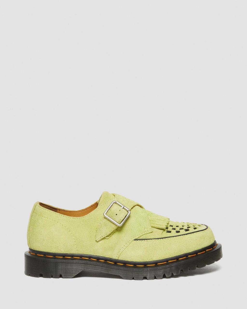 Dámské Creepers Boty Dr Martens Ramsey Suede Kiltie Buckle Zelene | 99568931