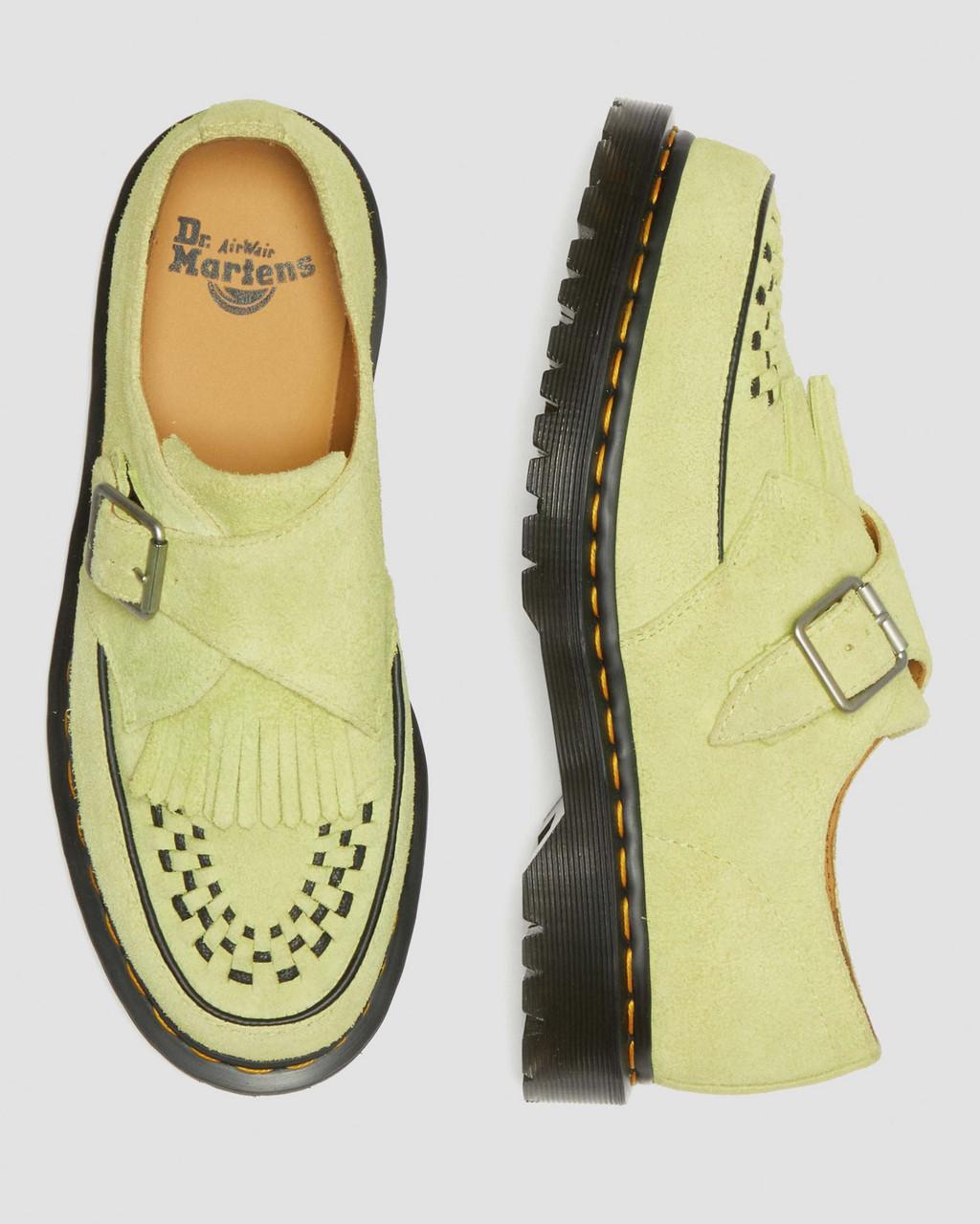 Dámské Creepers Boty Dr Martens Ramsey Suede Kiltie Buckle Zelene | 99568931