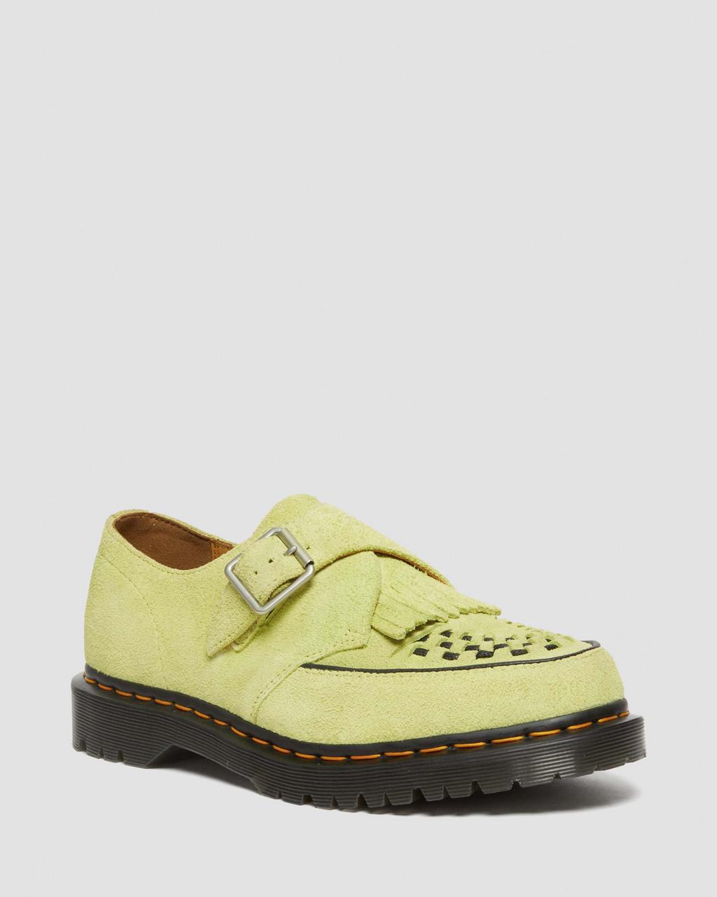 Dámské Creepers Boty Dr Martens Ramsey Suede Kiltie Buckle Zelene | 99568931